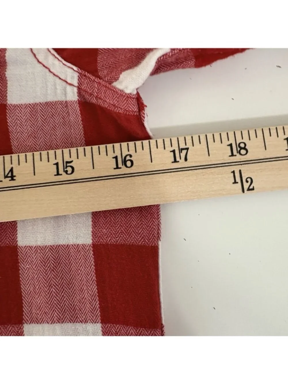 Abercrombie Red Check Button Front Long Sleeve Shirt
